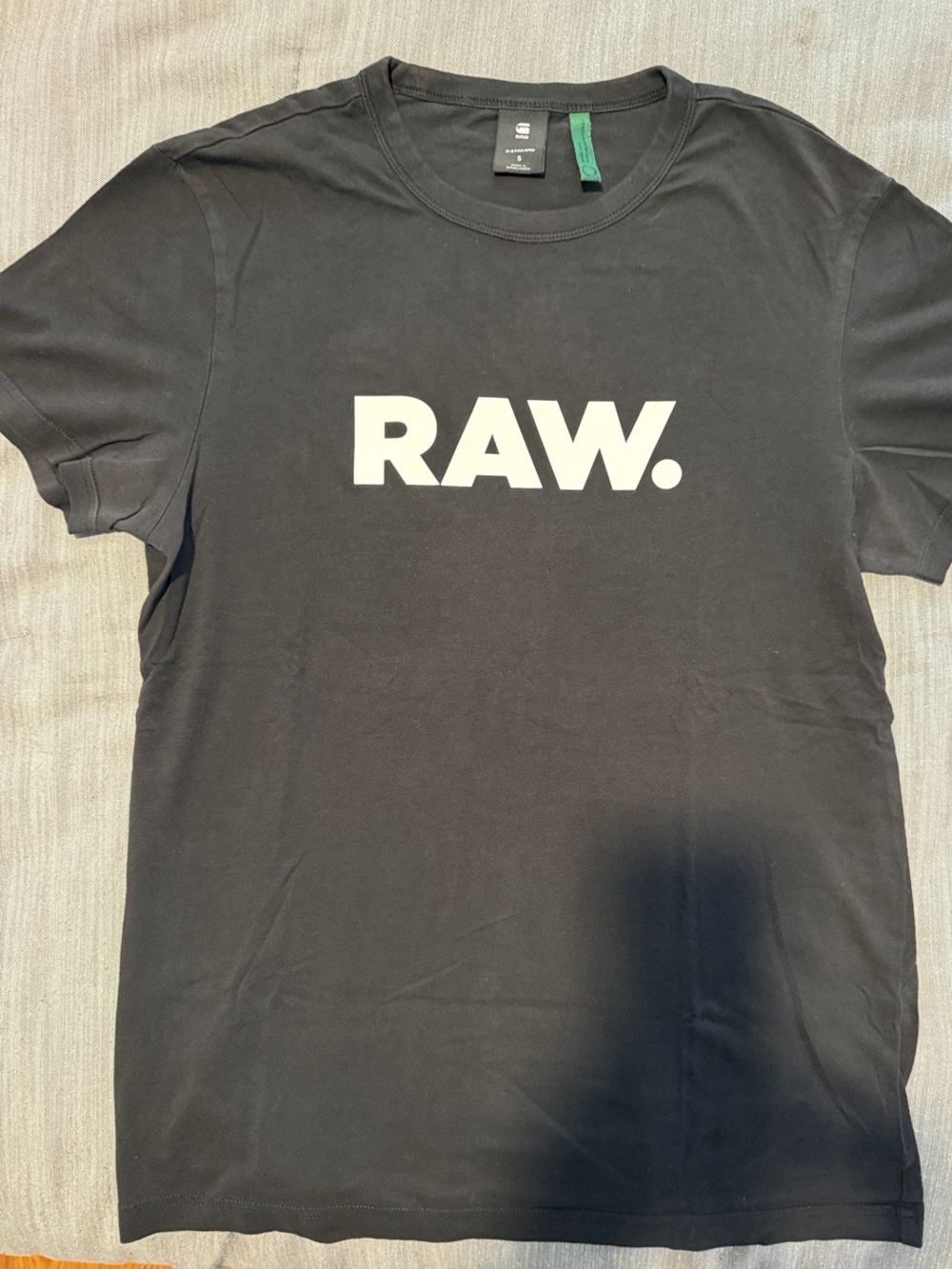G-Star Raw Logo Short Sleeve Tee in Black with White Print